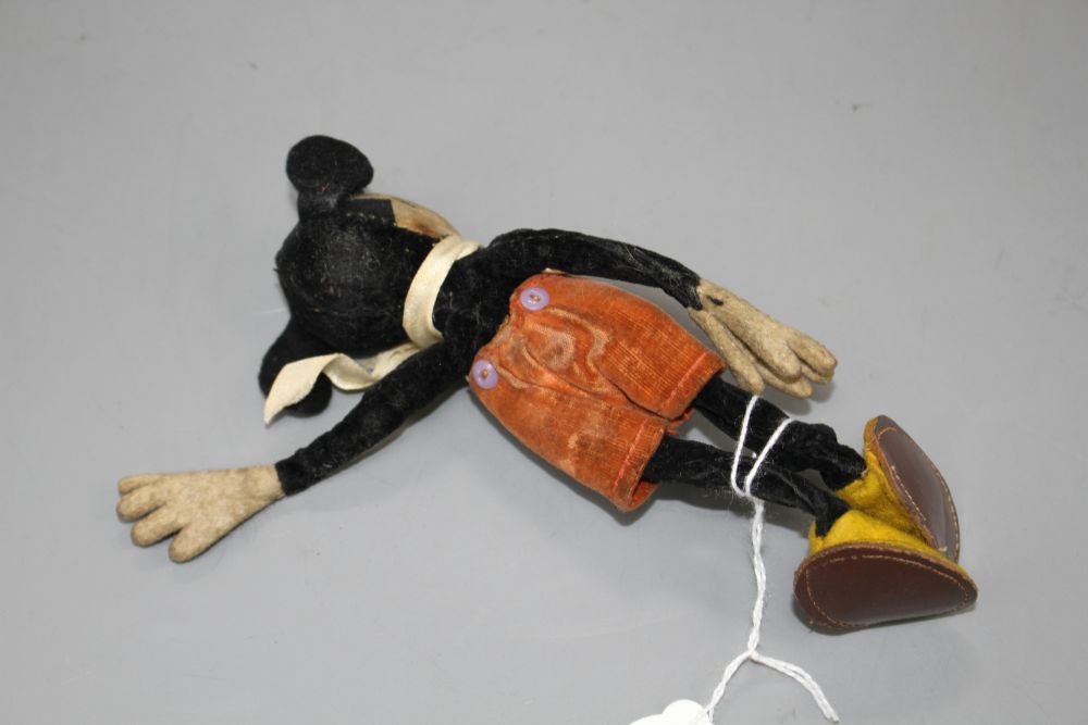 A Deans Mickey Mouse c.1930, good condition, no whiskers and slightly faded